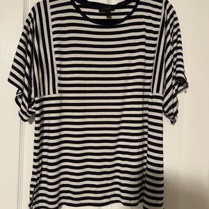 J. Crew Navy and White Striped Short Sleeve Tee
